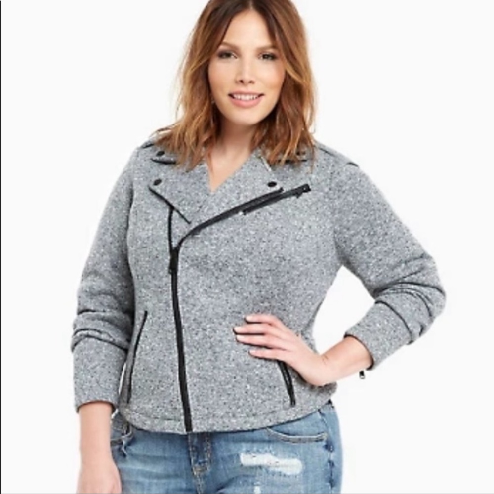 Torrid knit motorcycle jacket vanity size 0 ladies 12